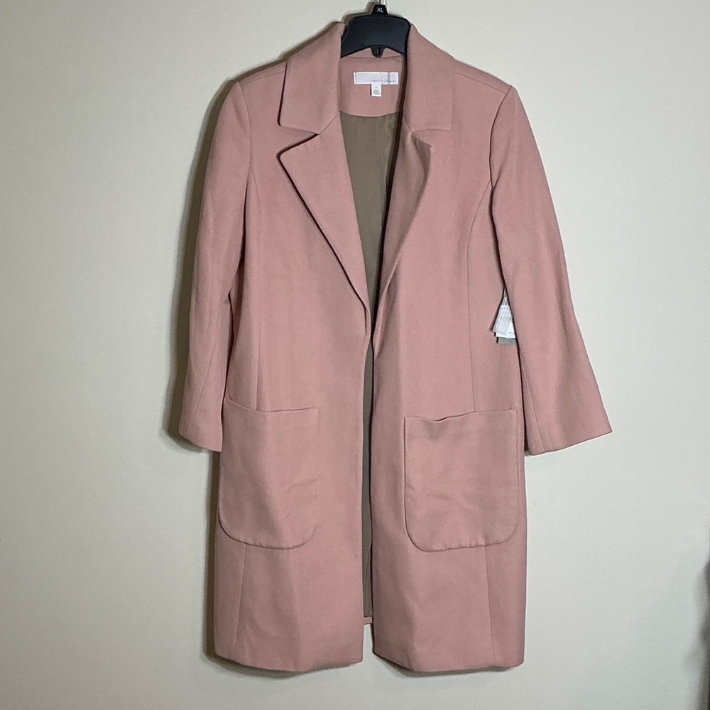 Women's Blush Pink Trench Coat - Classic Open Front